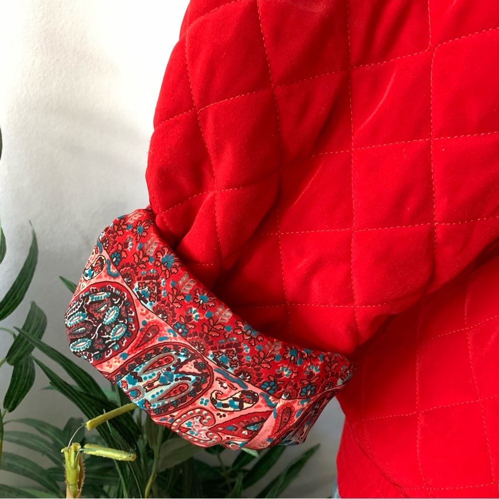 Vintage Vibrant Artsy Reversible Bomber Jacket Quilted - Picture 12 of 15